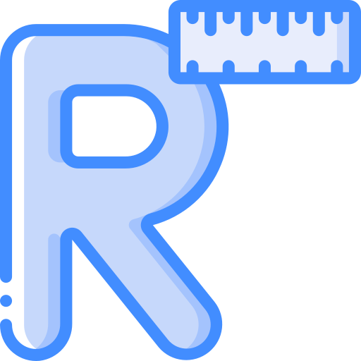 Letter r Basic Miscellany Blue icon