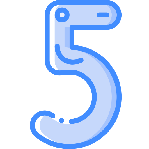 Number 5 Basic Miscellany Blue icon