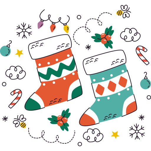 calcetines de navidad gratis sticker