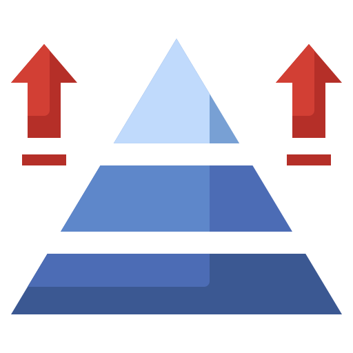 Pyramid chart free icon Pyramid chart free icon