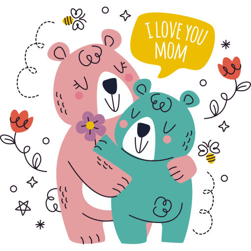 Happy Mothers Day Stickers - Free Animals Stickers