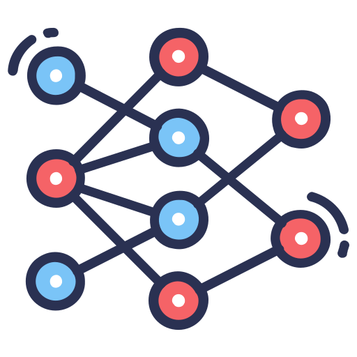 Neural network Vectors Tank Two colors icon