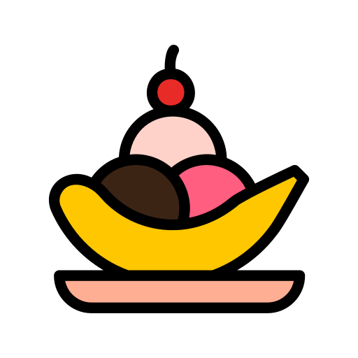 banane split Icône gratuit banane split Icône gratuit