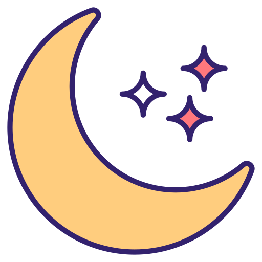 Half moon Generic Outline Color icon