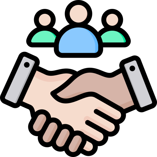 Handshake Icon - Download in Colored Outline Style