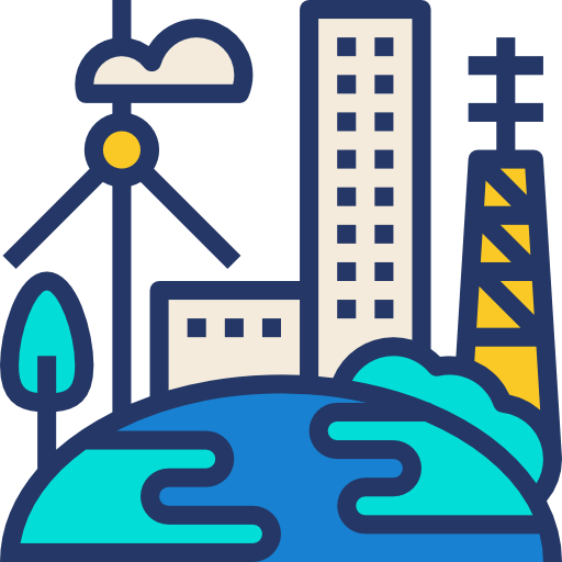 paisaje urbano icono gratis