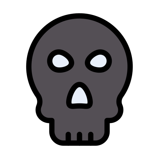 Skull Vector Stall Lineal Color icon