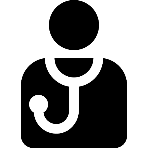 Doctor with stethoscope free icon