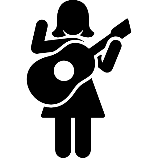 Free Icon | Woman playing guitar