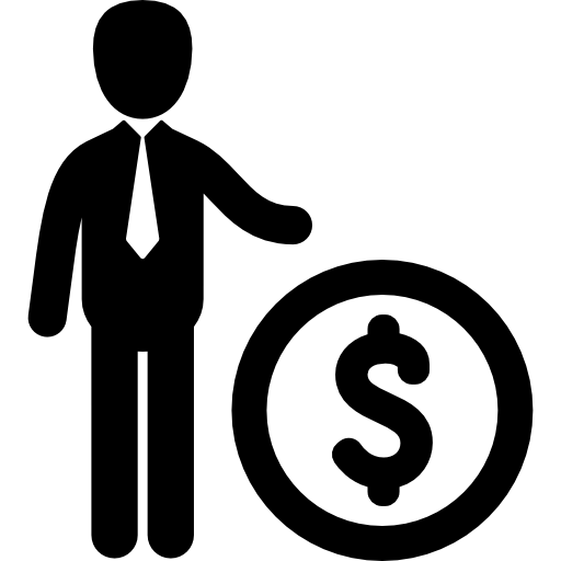 Man and dollar coin - Free business icons