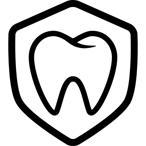 molar dentro de un escudo icono gratis