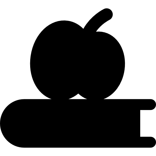 libro y manzana icono gratis