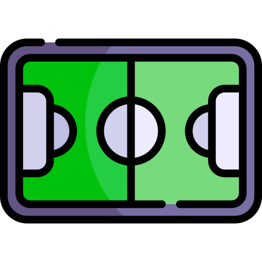 Football field Kawaii Lineal color icon