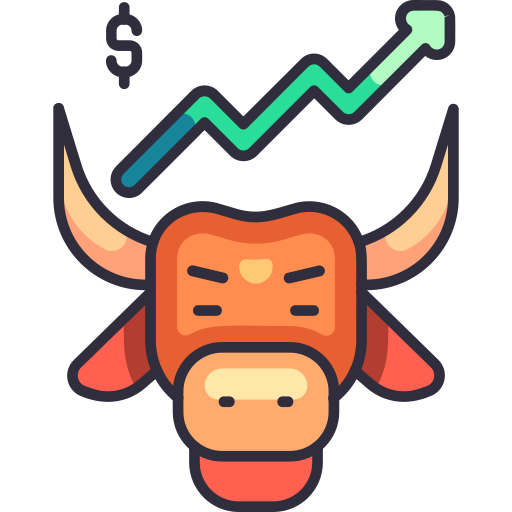 mercado alcista icono gratis