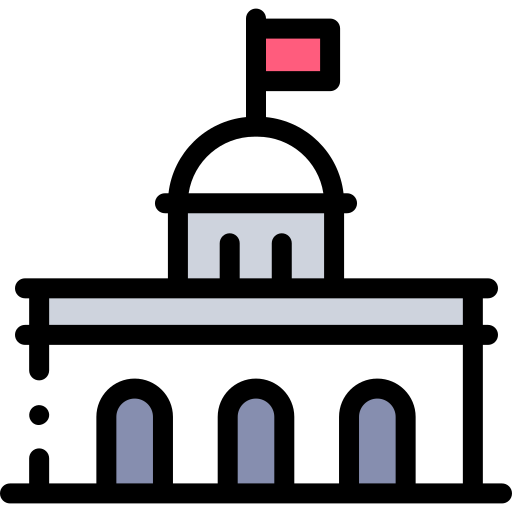 Bank Detailed Rounded Lineal color icon