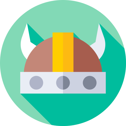 Viking helmet Flat Circular Flat icon