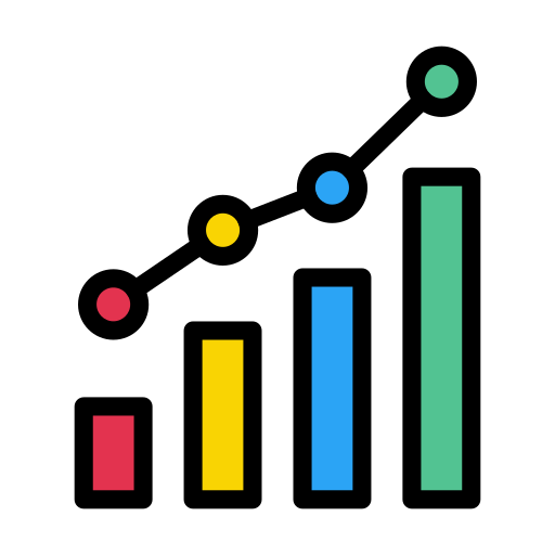 Graph Vector Stall Lineal Color icon