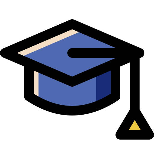 Graduation cap Generic Outline Color icon