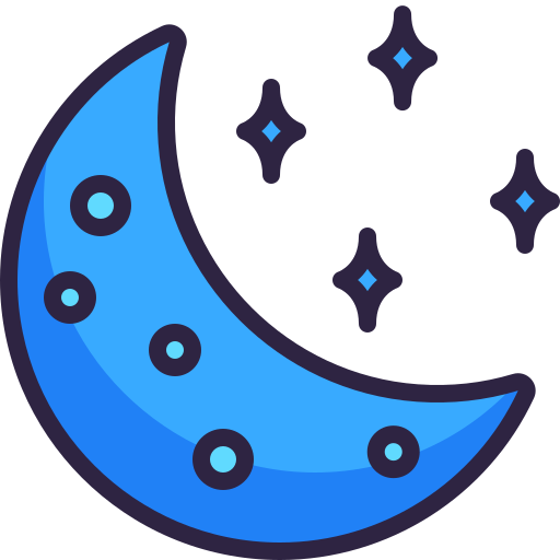 Moon Generic Outline Color icon