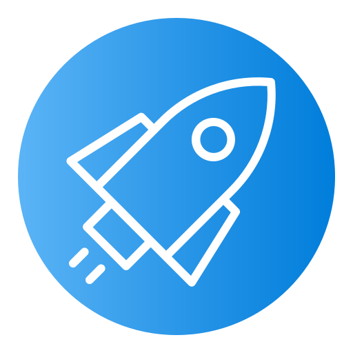 blue rocket icon