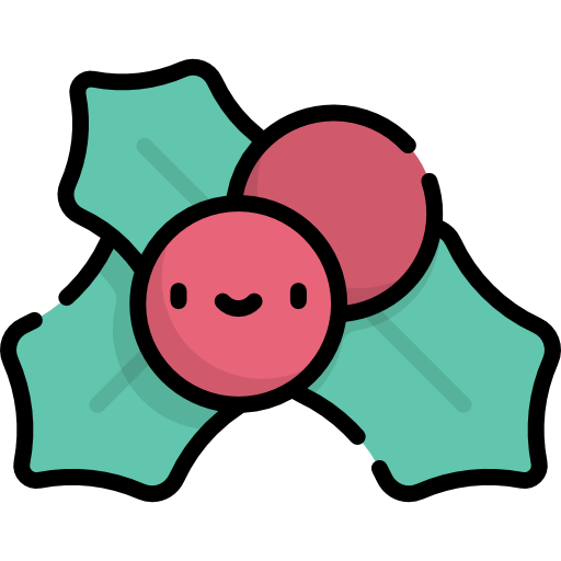 Mistletoe Kawaii Lineal Color Icon