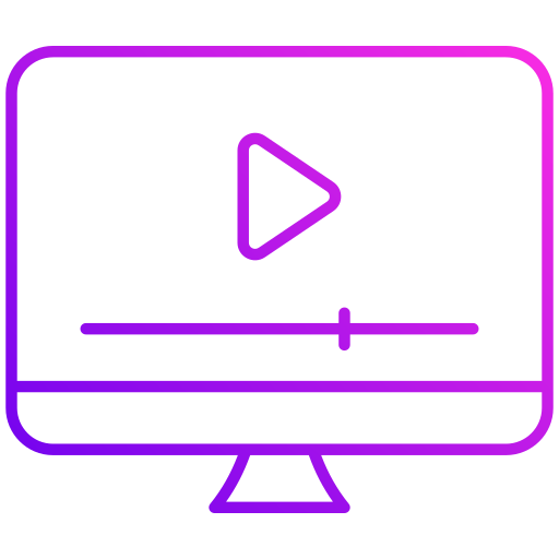 tutoriales en vídeo icono gratis