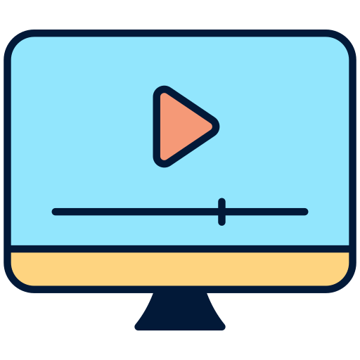 tutoriales en vídeo icono gratis
