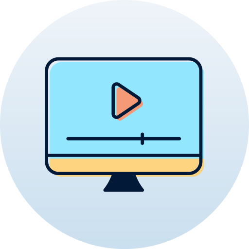 tutoriales en vídeo icono gratis