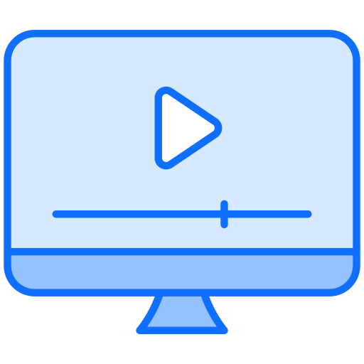 tutoriales en vídeo icono gratis