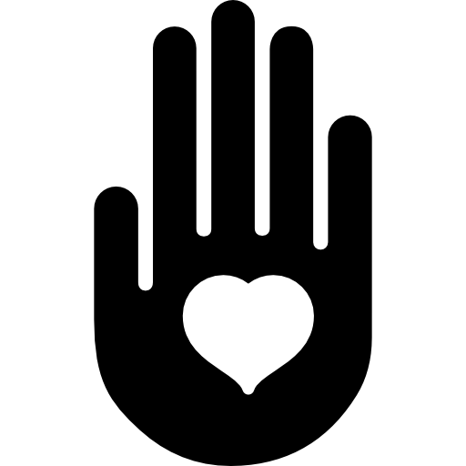 Heart on the palm - Free gestures icons