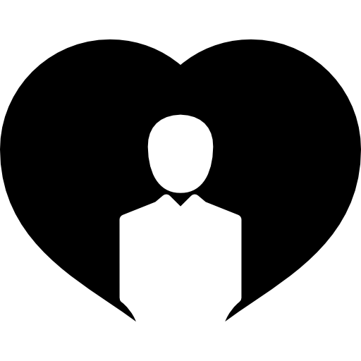 persona dentro de un corazón icono gratis