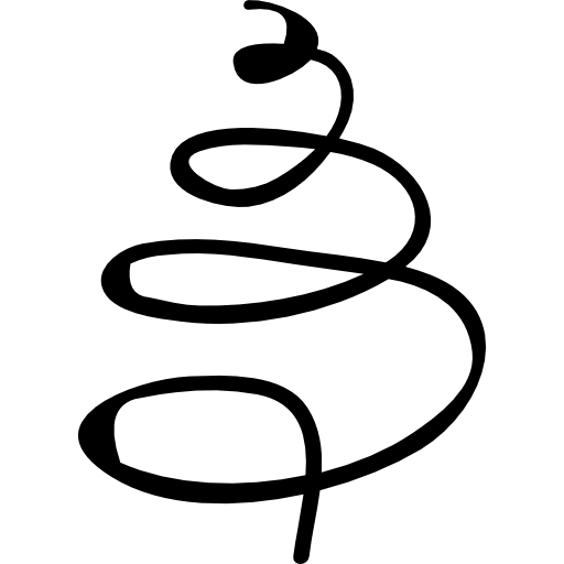 Christmas tree drawn with helical line free icon