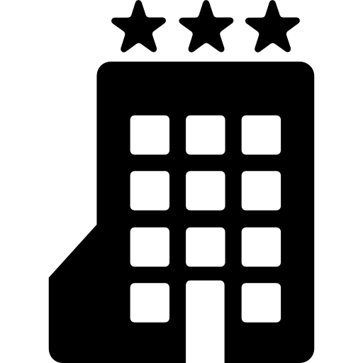 hotel de 3 estrellas icono gratis