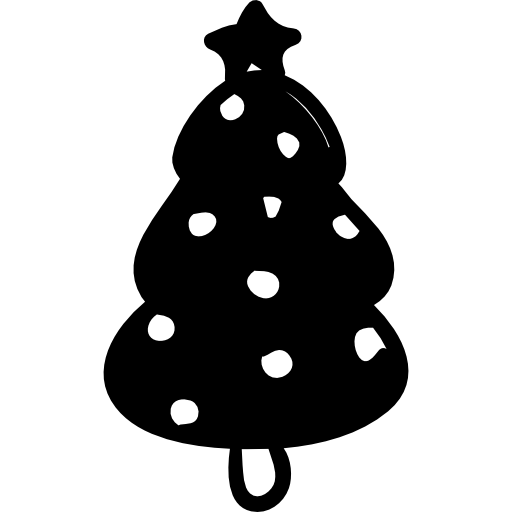 Árbol de navidad decorado con una estrella icono gratis