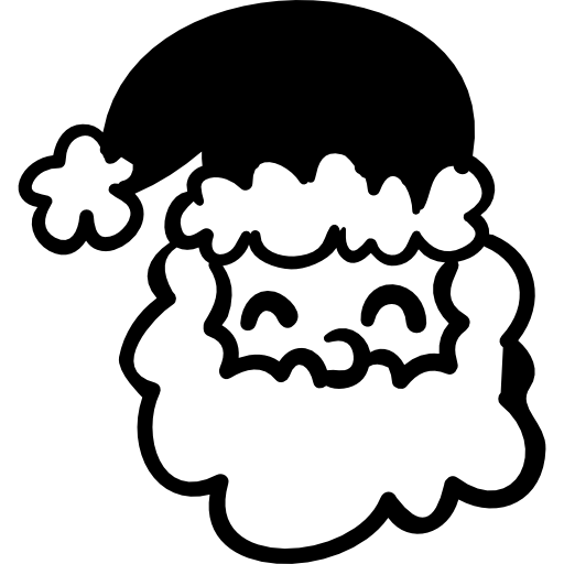 papá noel sonriente con sombrero icono gratis