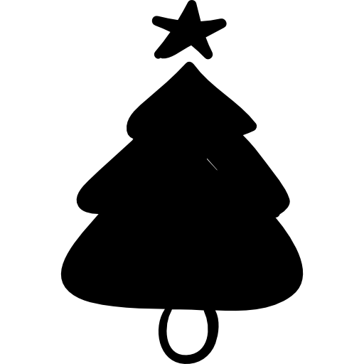 Árbol de navidad decorado con una estrella icono gratis