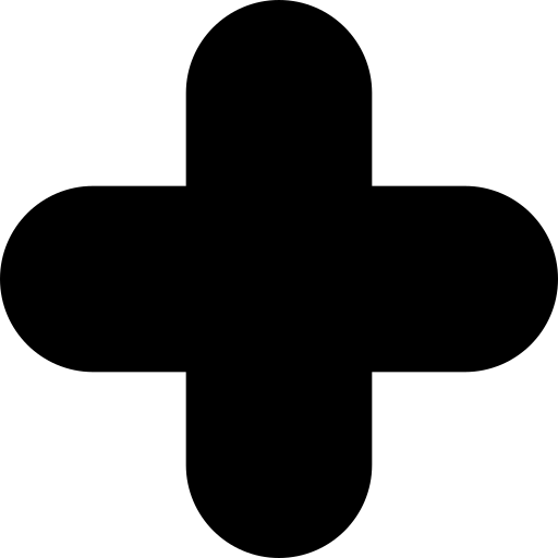 black plus sign icon