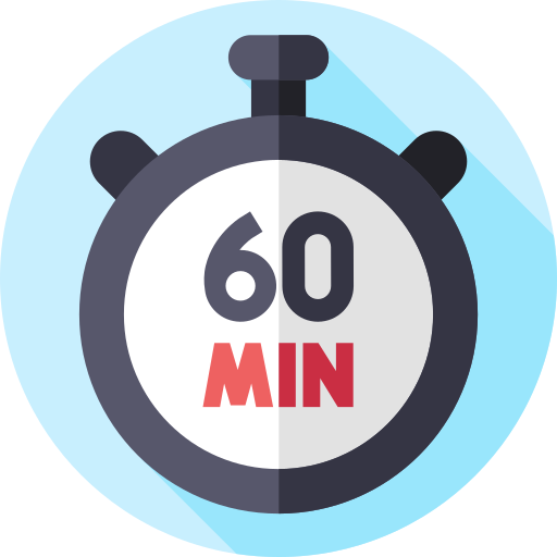 60 minutes Free time and date icons