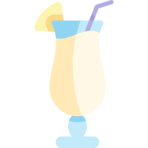 Piña colada Kawaii Flat icon