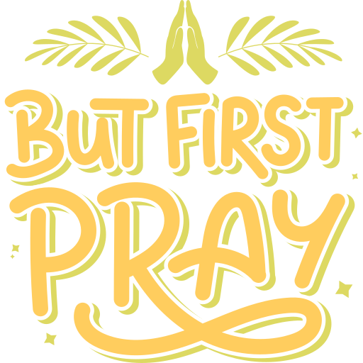 But First Pray Cute Illustration Sticker