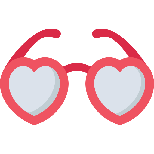 gafas de corazón icono gratis