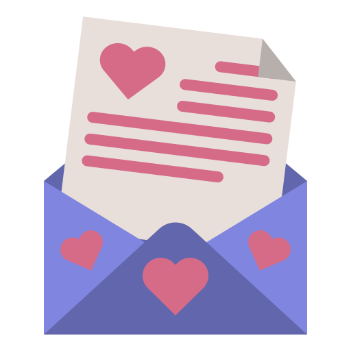 carta de amor icono gratis