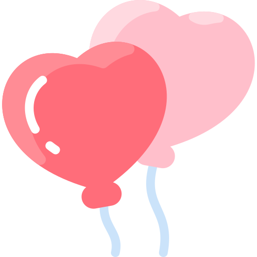corazones de globos icono gratis