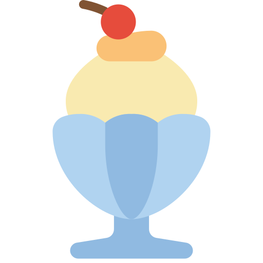 helado con frutas y nueces icono gratis