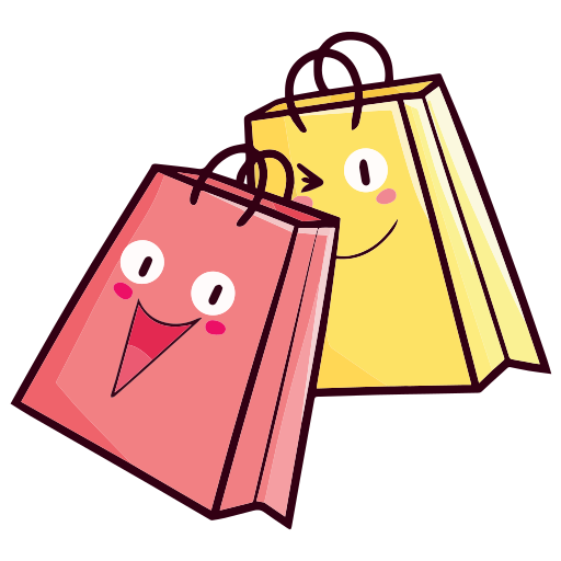 Shopping bag Stickers - Free commerce Stickers