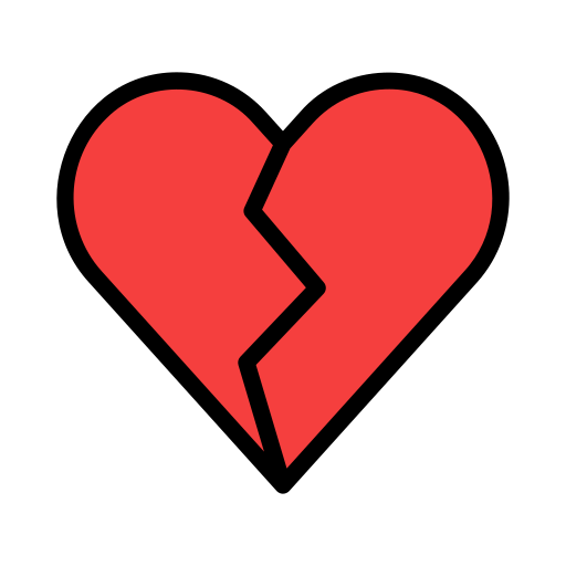 Broken heart Generic Outline Color icon