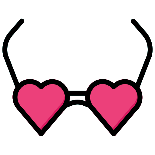 gafas de corazón icono gratis