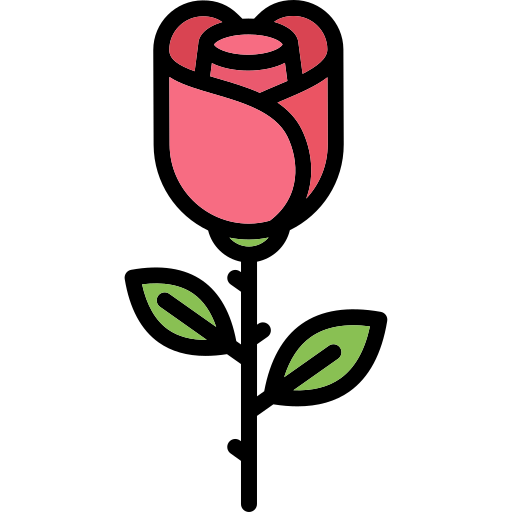 Rose Generic Outline Color icon