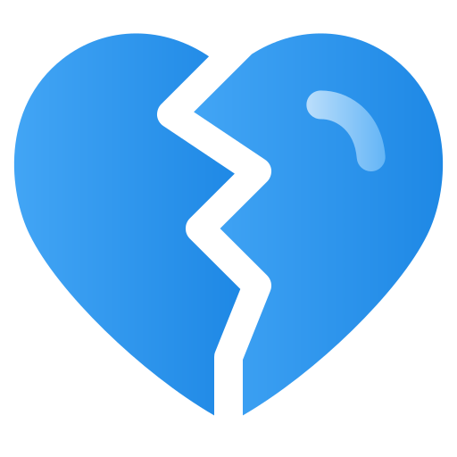 Broken heart Generic Flat Gradient icon