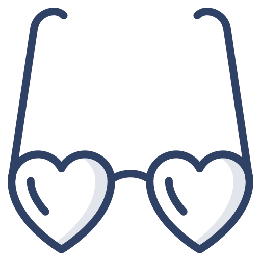 gafas de corazón icono gratis